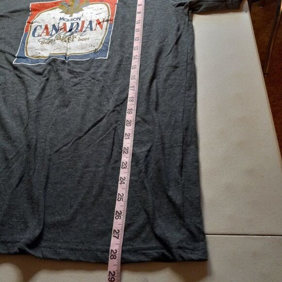Molson Canadian Lager beer graphic Mens Lg Short Sleeve T-shirt - Picture 5 of 6
